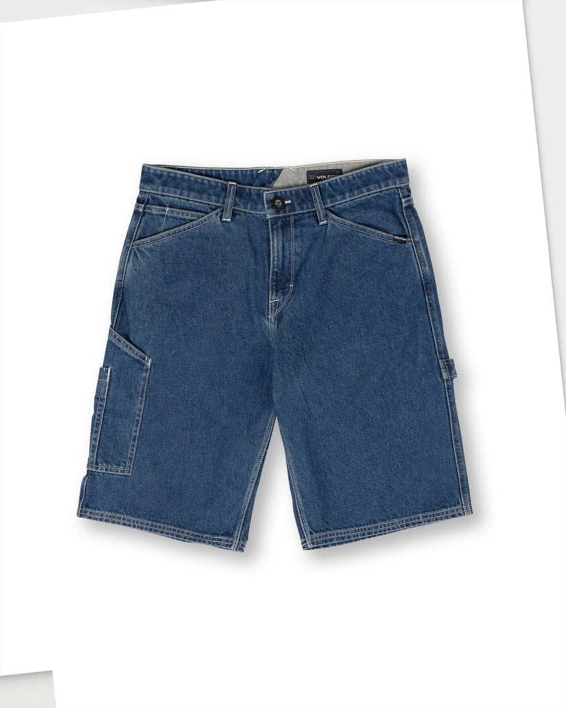 Labored Denim Utility Short - INDIGO RIDGE WASH