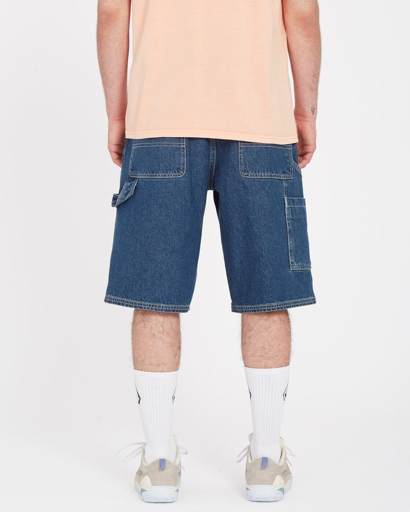 Labored Denim Utility Short - INDIGO RIDGE WASH