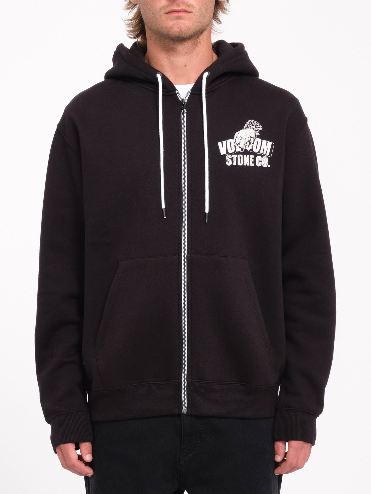 Watanite Zip Hoodie Black Men Volcom UK