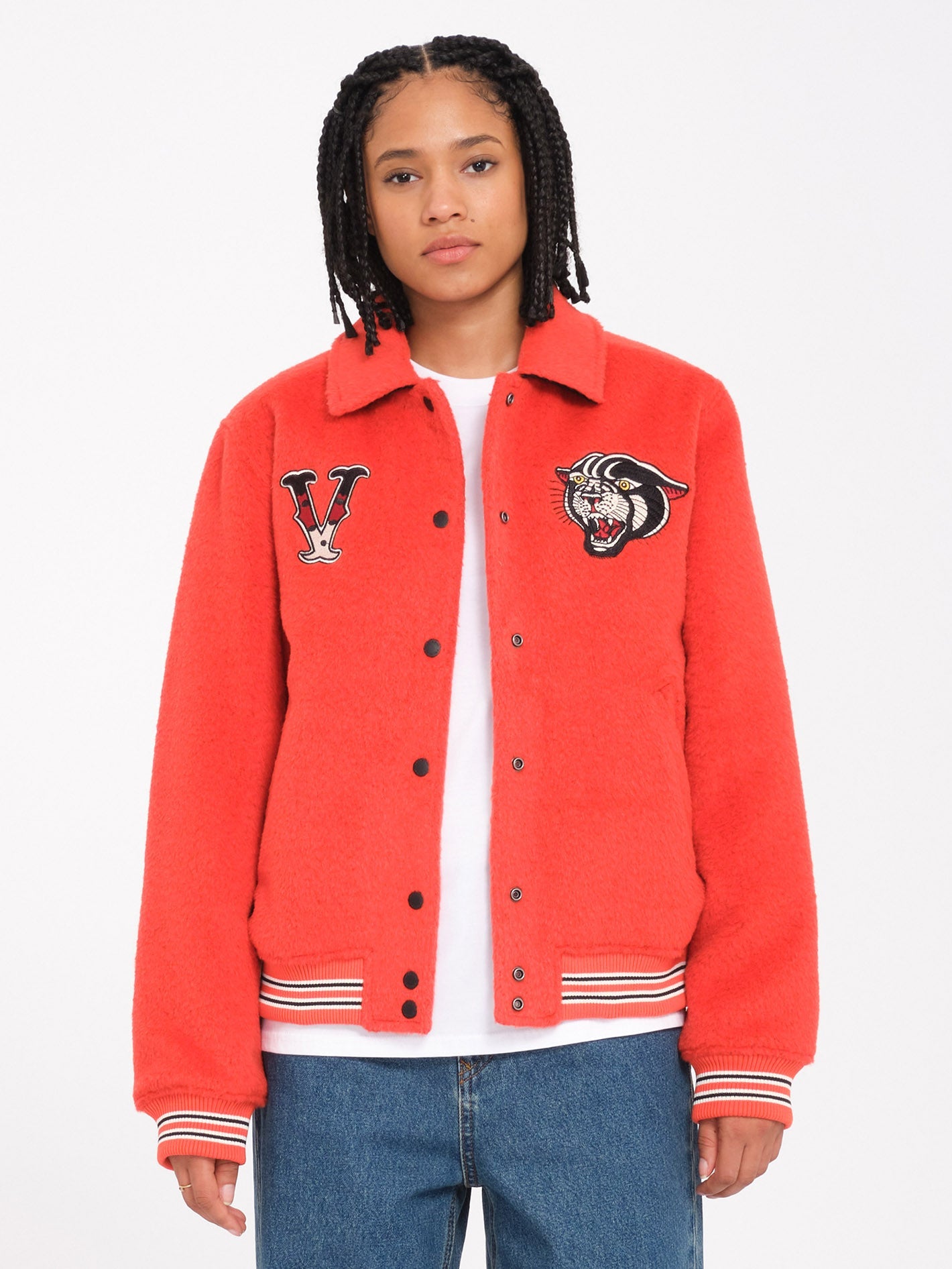 Bright red jacket womens store
