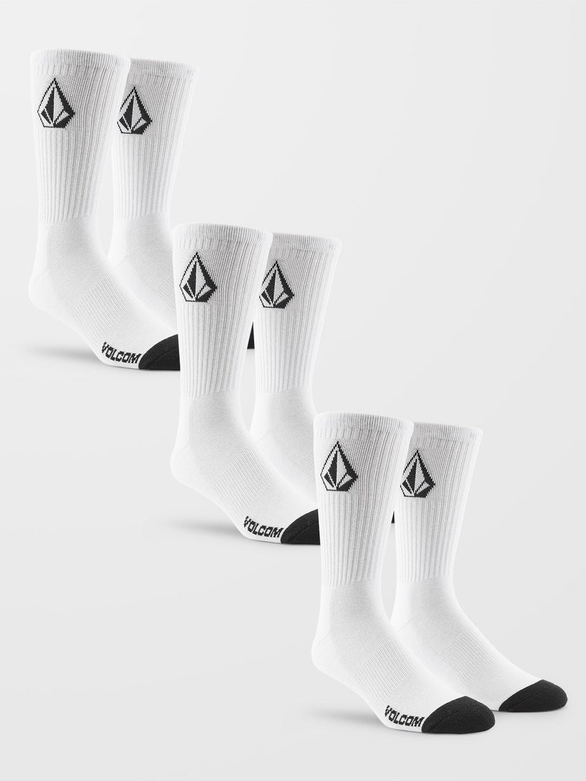 Full Stone Socks (3 Pack) - White