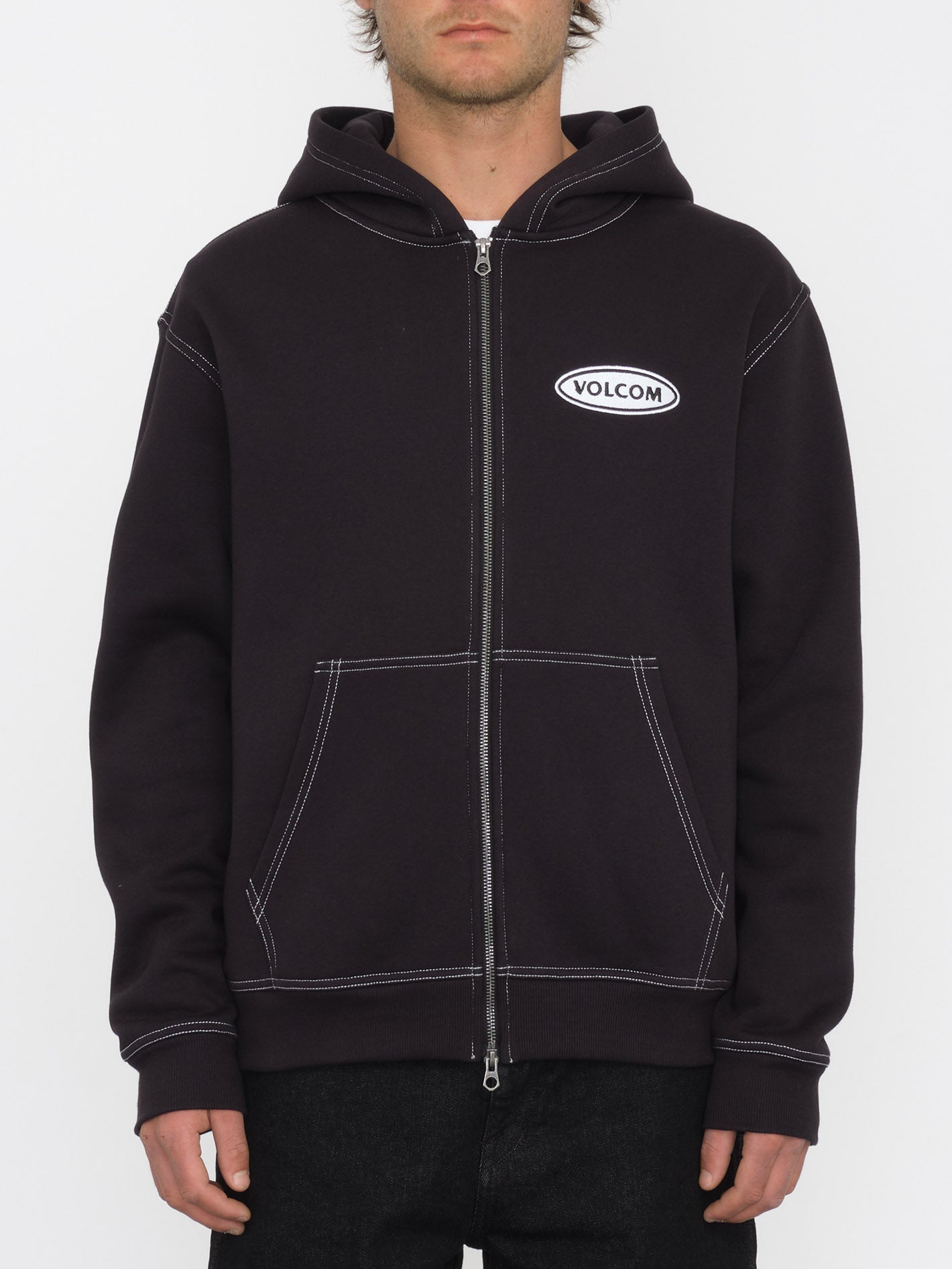 Workard Zip Hoodie BLACK Men Volcom UK