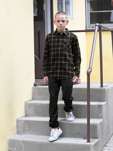 Caden Plaid Shirt - BLACK - (BOYS) – Volcom United Kingdom