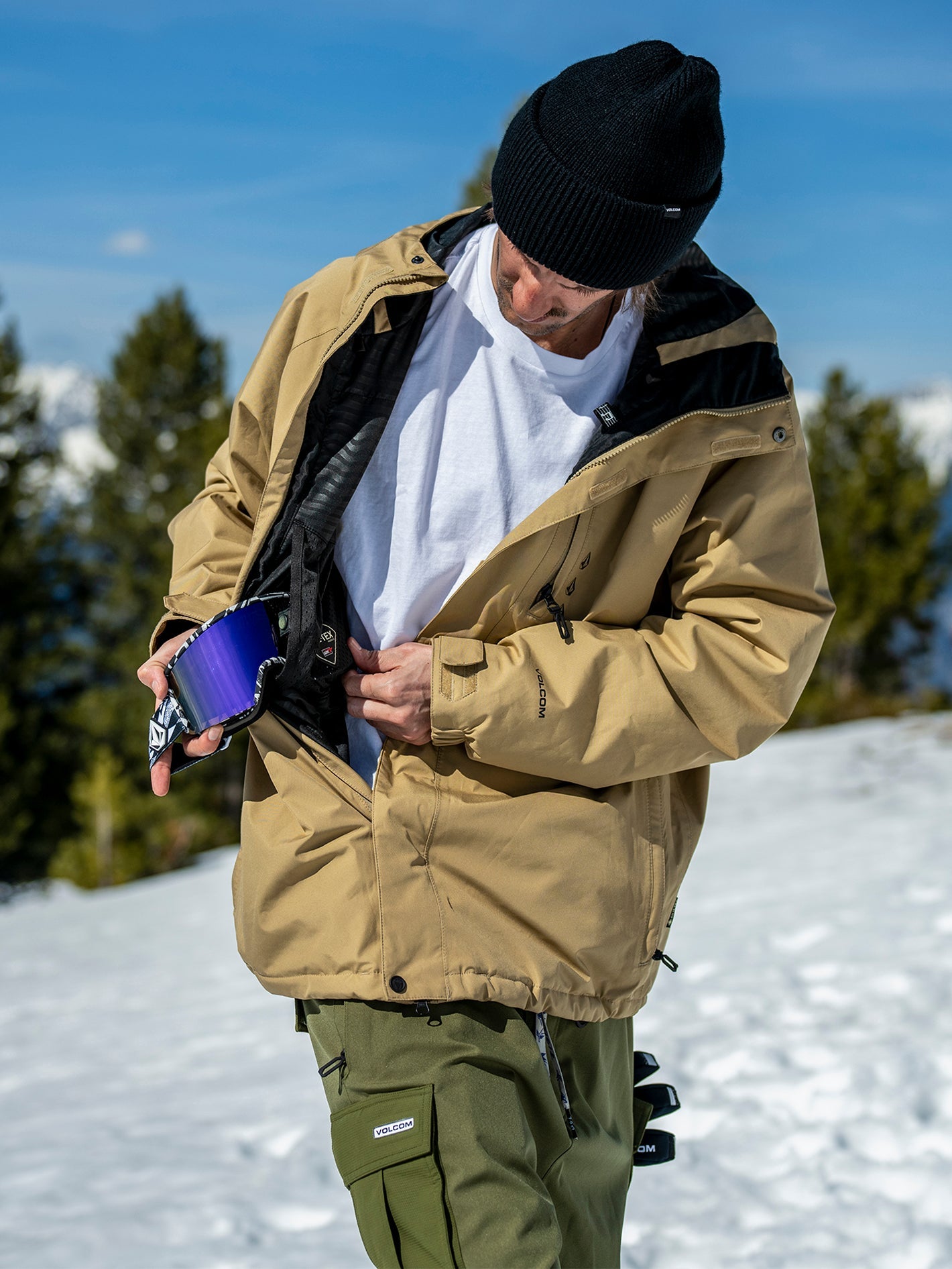 Dua Insulated Gore Tex Jacket DARK KHAKI Men Volcom UK
